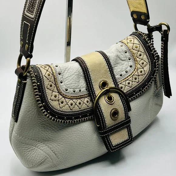 Coach | Bags | Coach Soho Stitch Cream Pebbled Leather